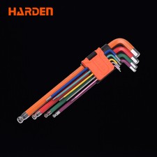 Harden Tools 9pcs Extra Long Ball End Hex Key Set Metric Allen Wrench Chrome
