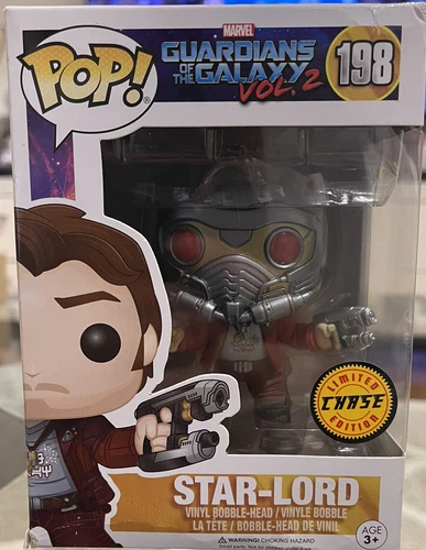 Funko Pop Marvel Guardians of the Galaxy Volum 2 #198 Star-Lord Chase + Pop Prot
