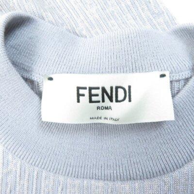 ＦＥＮＤＩ　グレーニット FENDI 2023 FZX849 FF jacquard crew neck long sleeve knit sweater