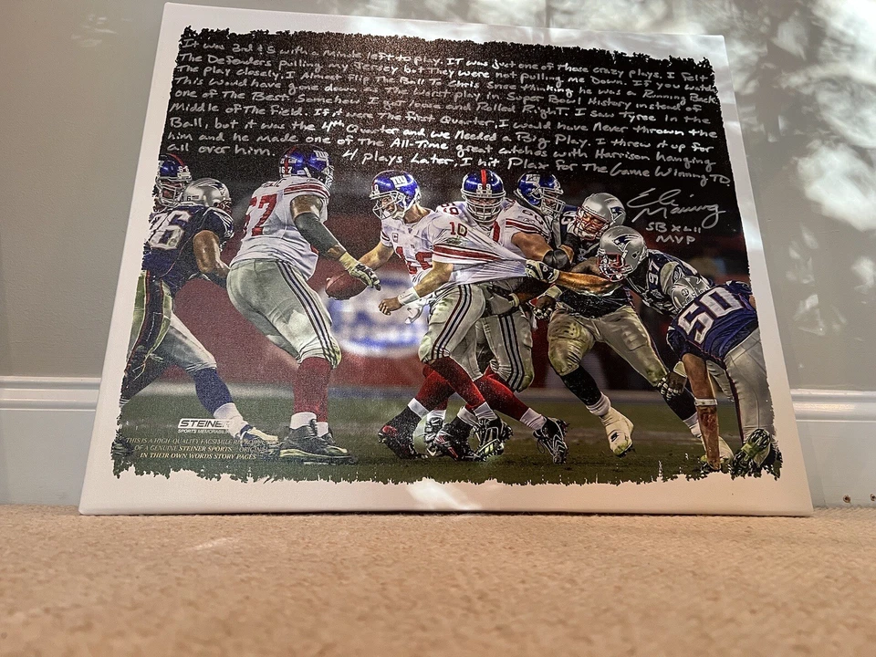 Eli Manning Superbowl XLII MVP Signed Canvas Art. 26” X 22” - Image 3 of 4