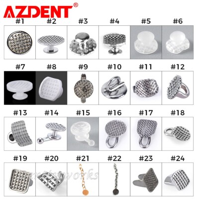 Dental Ortho Lingual Buttons Bondable Mono Mesh Base /Traction Buttons Chains