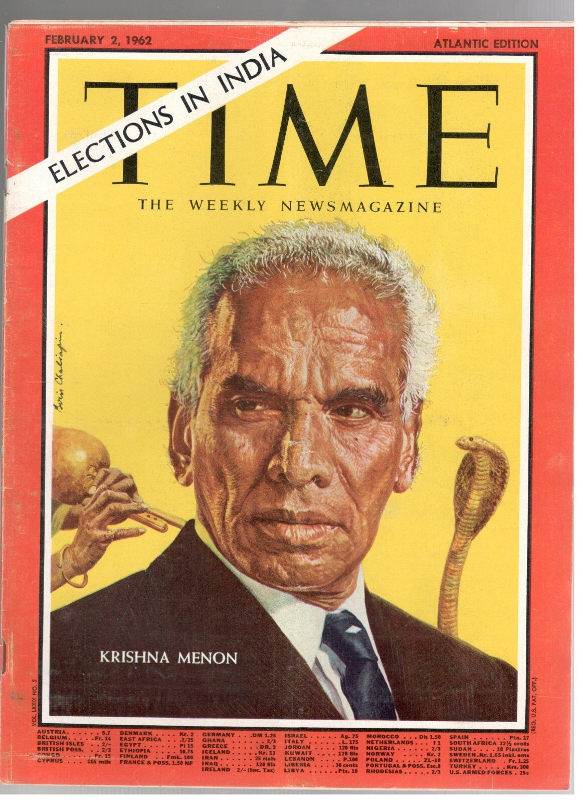 Krishna Menon Vengalil Krishnan Time 1962 January 26, Magazine India