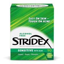 Stridex Medicated Acne Pads, Sensitive, 90-count, Pack of 3 