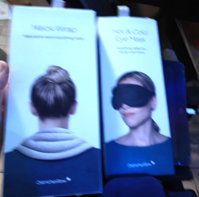 Ostrichpillow hot cold eye mask & neck wrap lot NEW pain relief sleep mask stres