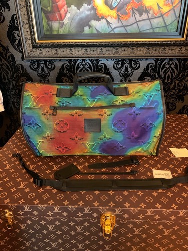 Louis Vuitton Virgil Abloh Reversible keepall 50 NWT Authentic Rainbow 2054  Grey | eBay