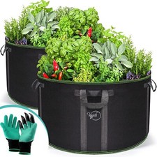 Vaadi 2-Pack 50 Gallon Grow Bags - Heavy Duty Fabric Planter w Reinforced Handle