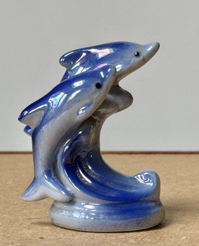 Vintage Dolphins Blue Iridescent Lusterware Nautical Sea Ocean Ceramic ...