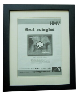 GARBAGE+When I Grow Up+POSTER+AD+RARE ORIGINAL 1999+FRAMED+EXPRESS GLOBAL SHIP