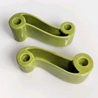 Vintage MCM Royal Haeger S Shaped Planter Candle Holder Set Chartreuse Green 8"
