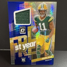 2023 Donruss Optic First Year Freshman FYF-JR Jayden Reed Patch Blue Prizm 🔥