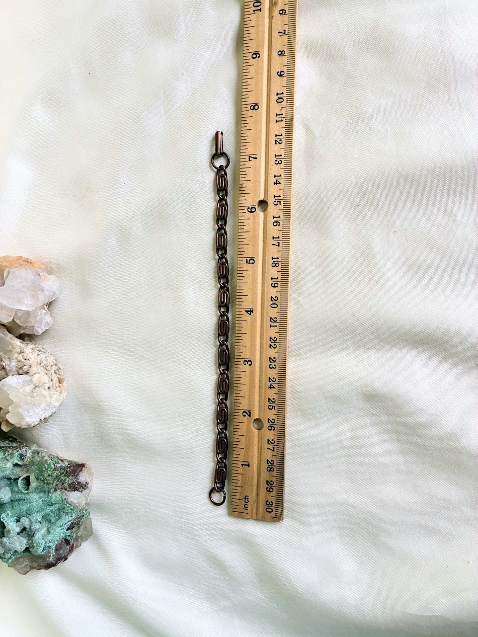 Solid Copper Bracelet, Modernist Copper Links, Mi… - image 3