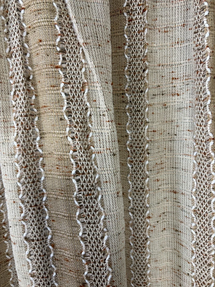 Cortinas plisadas vintage JCPenney pellizco par forradas rayas texturizadas EE. UU. Foto 3 de 4