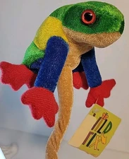 Wild Stix Republic Red Eyed Tree Frog 4" Tree frog Plush Stuffed On Bendable Vtg