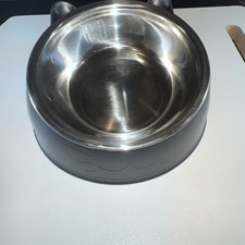 Black Cat Bowl Elevated Inclined Raised Tilted With Stainless Steel Bowl