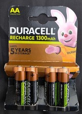 Duracell AA 1300 mAh Rechargeable Batteries - Pack of 4 8.45 per battery