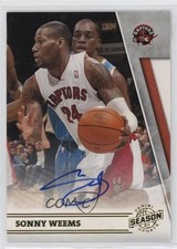 2010-11 Panini Season Update Signatures 169/299 Sonny Weems #32 Auto 0s5s