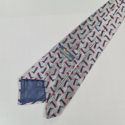 Gucci Herren Krawatte Grau 100% Seide Satin Made In Italy