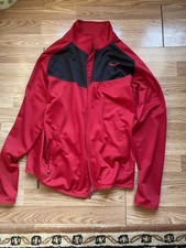 Nike Men  s Warm Up Jacket Red With Black Stripes Size Large