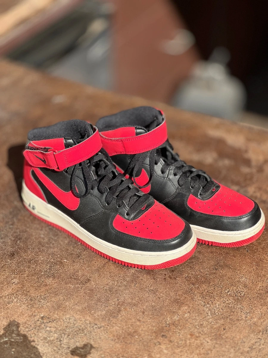 Nike Air Force 1 '07 Mid Black Gym Red for Sale | Authenticity