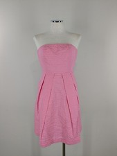 J Crew Pink Strapless Dress Size 2 XS Lined Pockets Cotton New