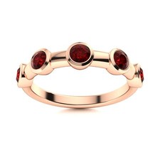 Womens day Deal Sterling Silver Garnet Gemstone Full Eternity Wife Ring