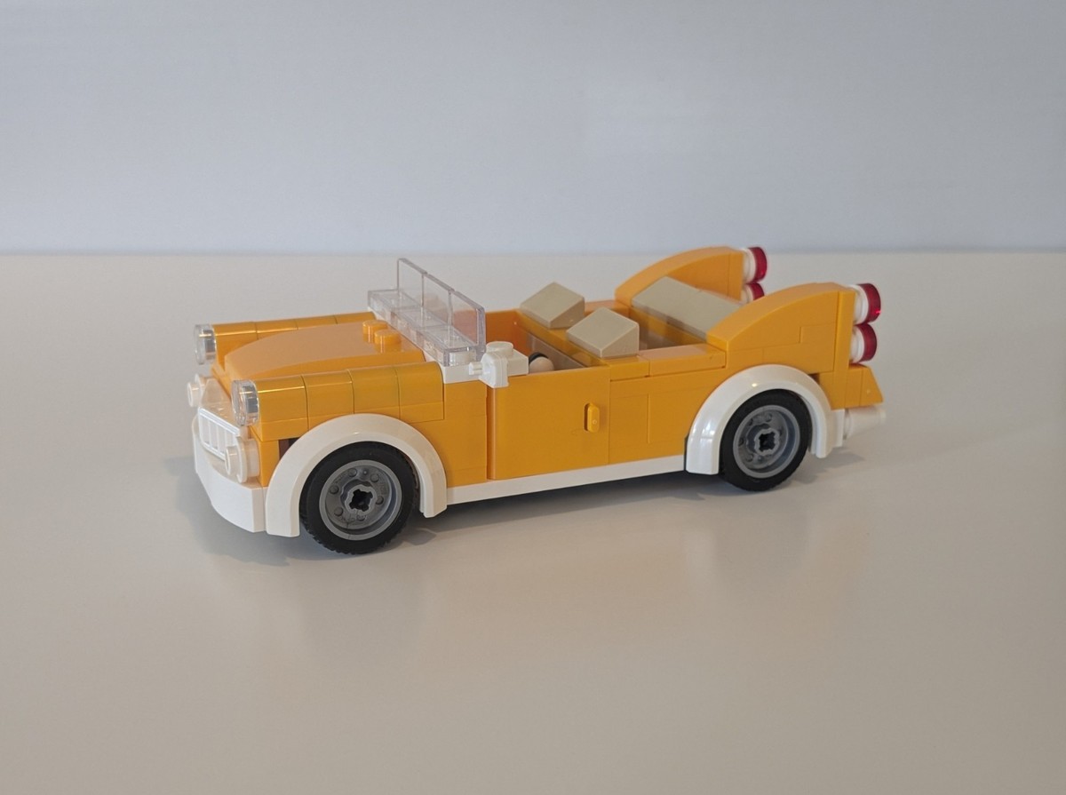 Lego Car 10260 Rebuilt In Flame Yellowish Orange Modular City