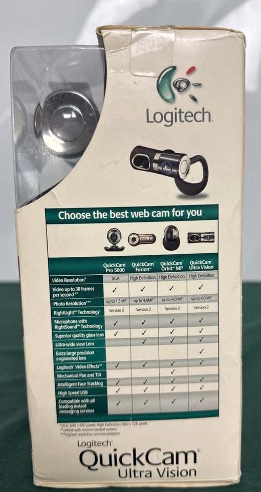 New Logitech QuickCam Ultra Vision Web Cam with Built-in Mic - Image 2 of 4