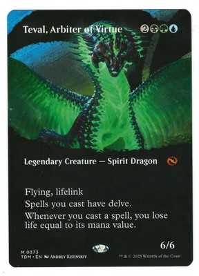 MTG Teval Arbiter of Virtue Borderless Tarkir Dragonstorm Magic the Gathering