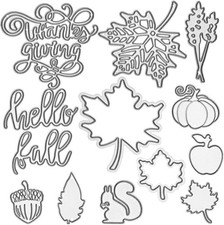 12 Pieces Fall Metal Cutting Dies Maple Leaf ...