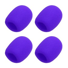4pcs Microphone Foam Covers, 40mm 1.57" ID 10mm 0.39" Thickness, Purple