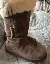 Ugg Plumdale Tassels Boots Calf Length Australia Women's Brown Uk 7.5 Eu 41