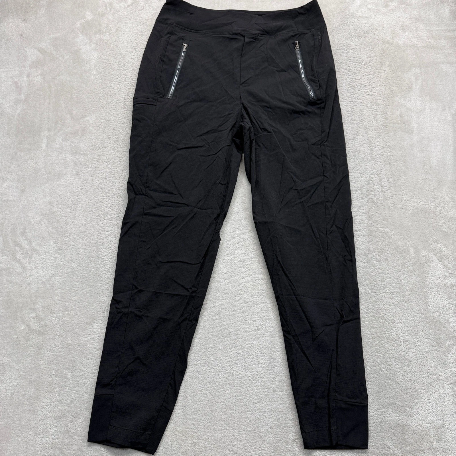 Athleta Pants Women's 4 Brooklyn Mid Rise Ankle Black Zip Pocket Activewear Gym