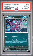 PSA 10 SABLEYE #136 TRIPLE WHAMMY TIN 2023 POKEMON PAL EN PALDEA EVOLVED LOW POP