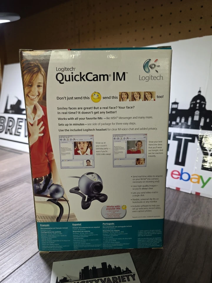 Logitech QuickCam 2004 IM Webcam USB Bonus Clip & Headset Software 961361-0403 - Image 2 of 4