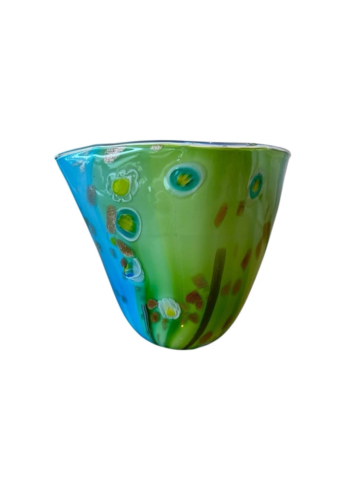 Dale Tiffany Hand blown Glass Pendant Shade/ Lamp. Multicolored. Excellent. - Image 2 of 4