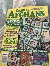 Country Afghan Knitting Crochet Spring 1996  Vintage Needlework