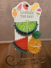 Puppy Squeaker Balls Colorful Fruit Shaped Grade Teeth Grind Pet Toys