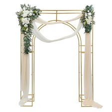Wedding Arch Backdrop Stand,Gold Arches for Ceremony Square Metal Balloon Stand