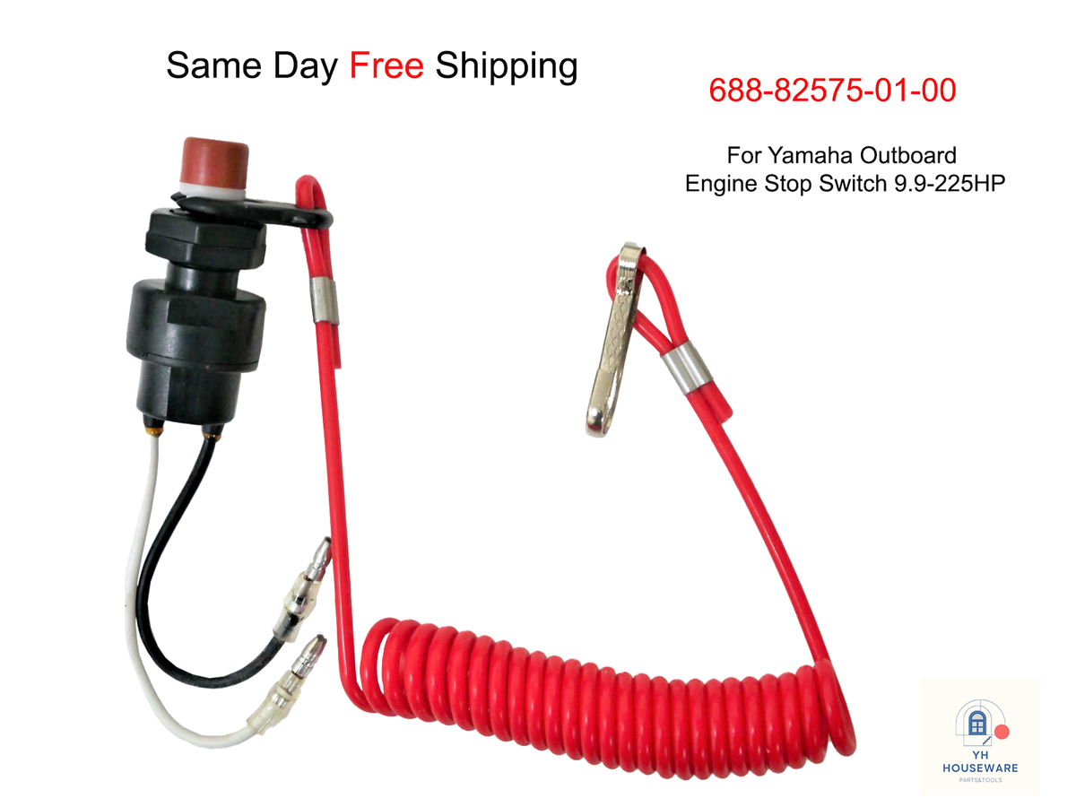 688-82575-01-00 For Yamaha Outboard Stop Kill Switch 9.9-250HP | eBay