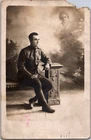PC5976 WW1 Military Soldier Ghost Spirit Photo Unusual Studio Postcard RPPC