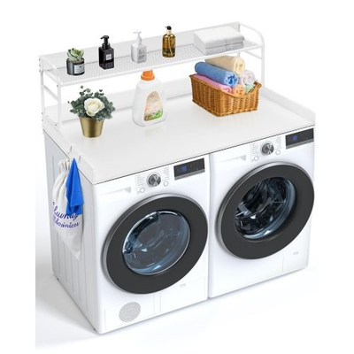 #ad #ad HOT Washer Dryer Countertop w 2 Tier Shelf54quot;x27quot; Wooden Washer and Dryer Cou $134.77