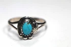 Vintage Navajo Native American Southwest Turquoise And Silver Ring Size 6.5