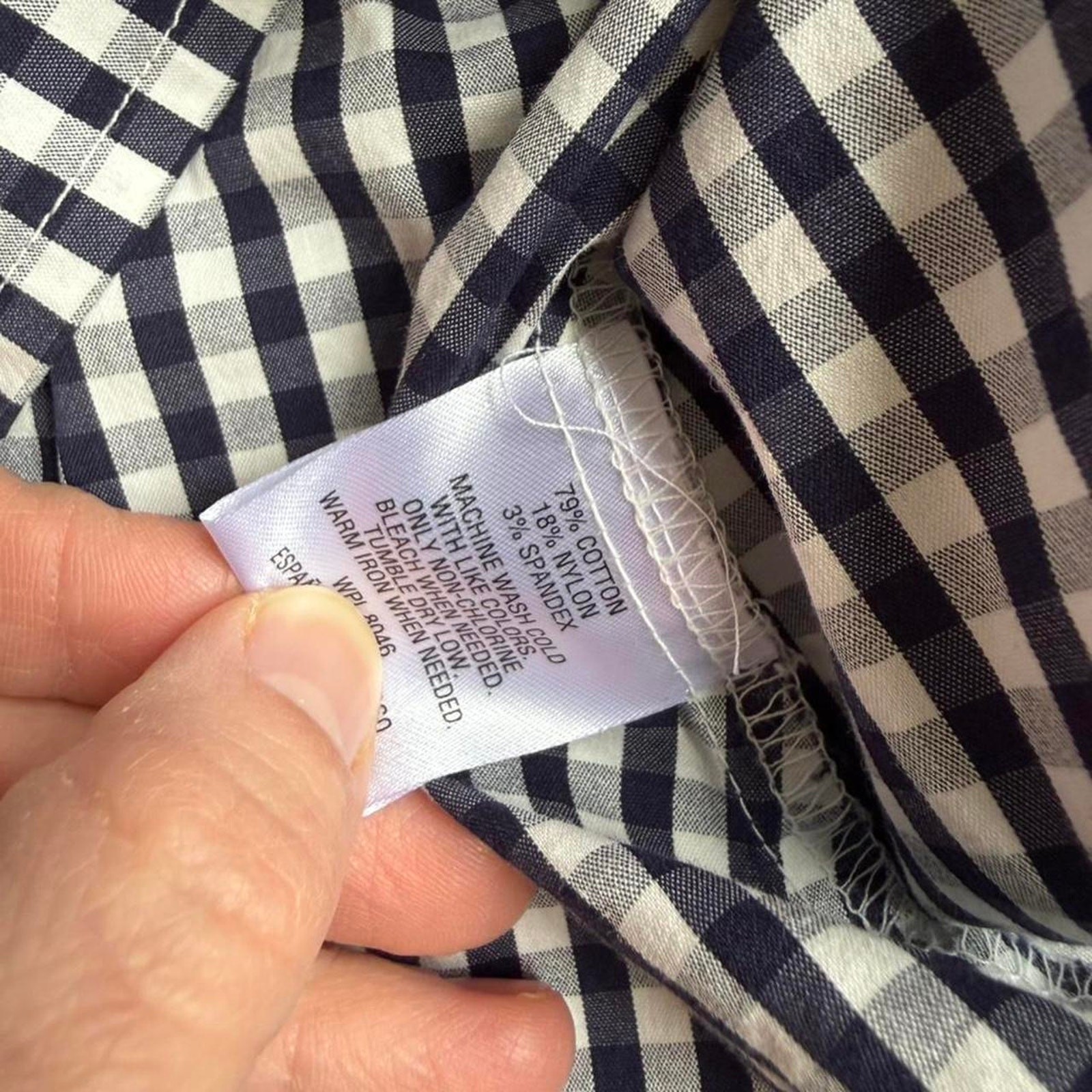 Maison jules navy gingham button - image 4