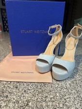 NIB Stuart Weitzman Discoplatform Sandal in Vintage Denim