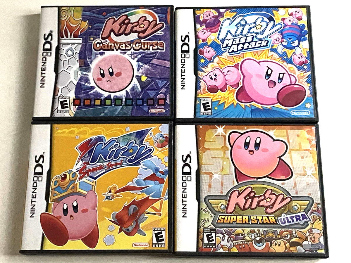 Nintendo DS Kirby Games Lot Super Ultra Mass Attack Canvas Curse