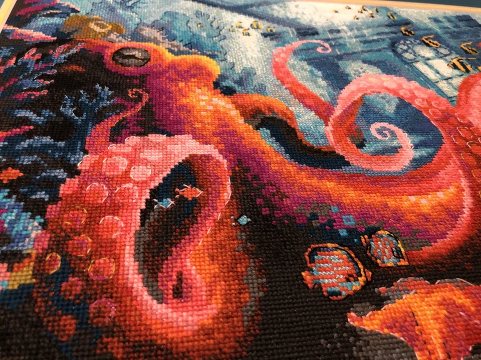 Kit de punto de cruz Riolis Underwater Kingdom 15,75x11,81 principiantes avanzado Foto 3 de 4