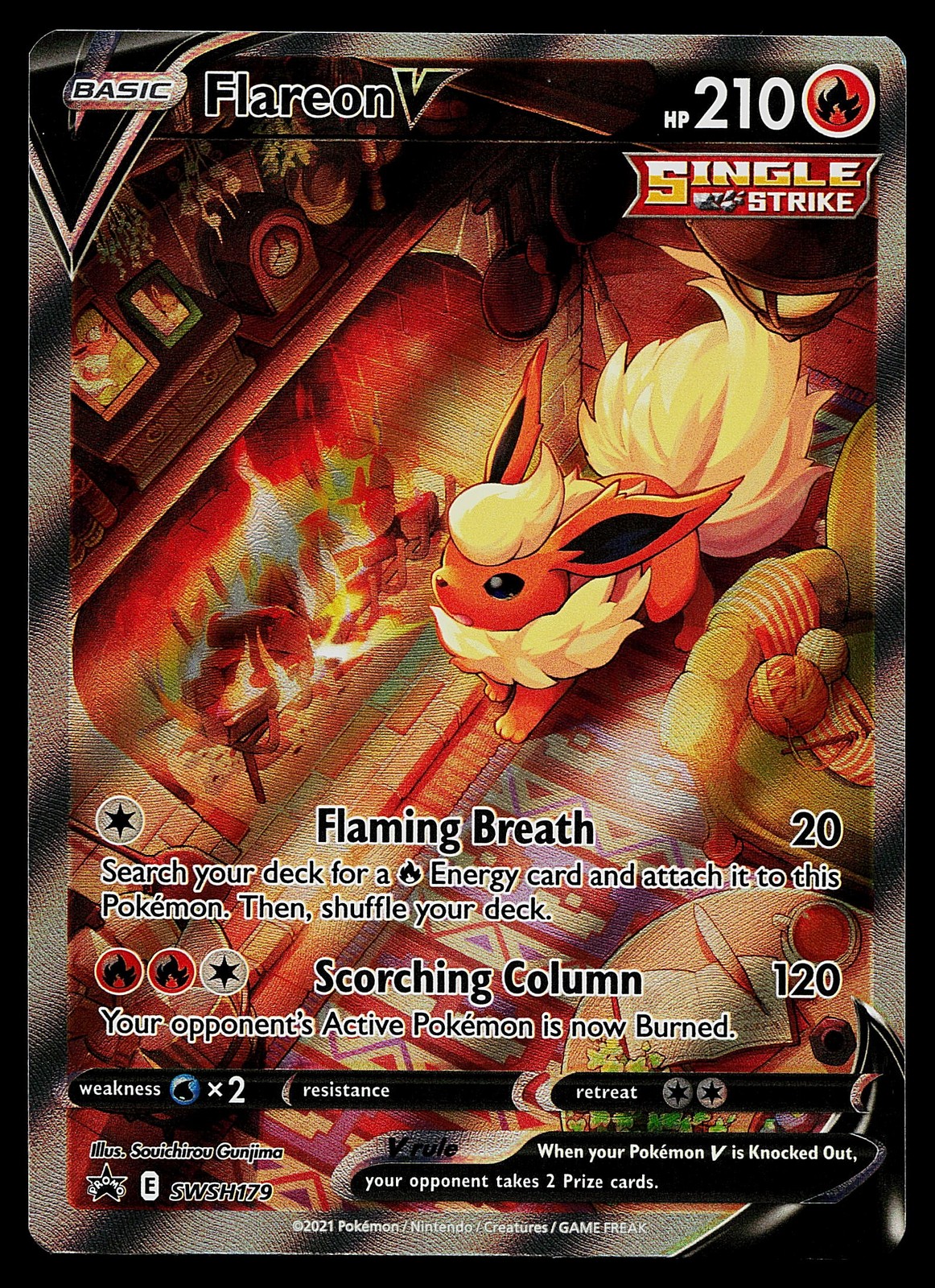 Pokemon Card - Flareon V Black Star Promo SWSH179 Holo