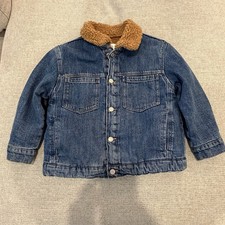Zara toddler Boy Denim Sherpa Jacket Size 4-5