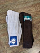 2 Pair Vintage Brown Grey Tube Dress Socks Mens 10-13 USA KnightsBridge Kmart