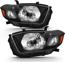 New BLACK SET 2008 2009 2010 Toyota Highlander Left + Right Headlights Headlamps